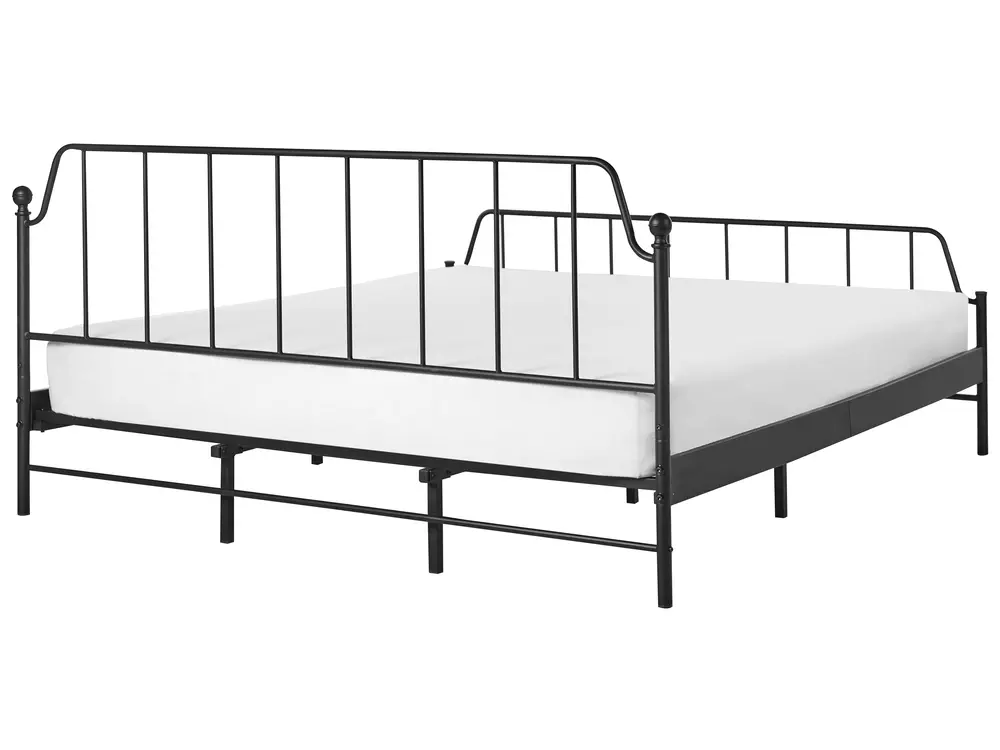 Bett mit Lattenrost Metall MAURESSAC 180 x 200 cm Schwarz_902706