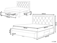 Krevet s ladicama LIEVIN Samet svijetlosivi 140 x 200 cm_858160