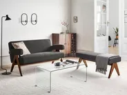 Upholstered Bench TAMRE Boucle Black/ Dark Brown_985185