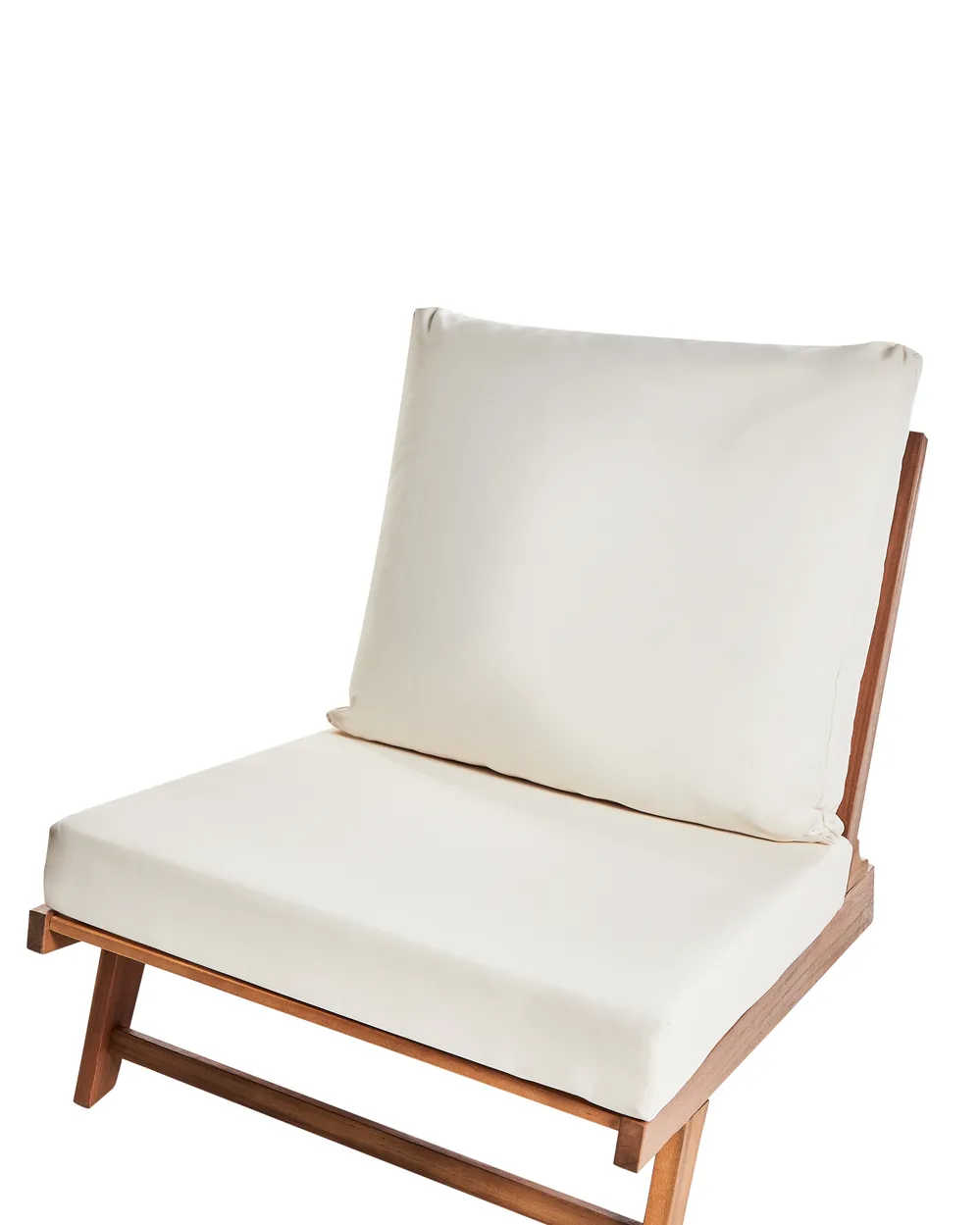 Stuhl mit Sitzkissen MICCIANO Akazienholz Cremeweiß_958559
