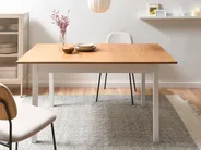 Ausziehbarer Esstisch HOUSTON Hellbraun / Weiß 120/150 cm 90 cm Kiefernholz_1070977