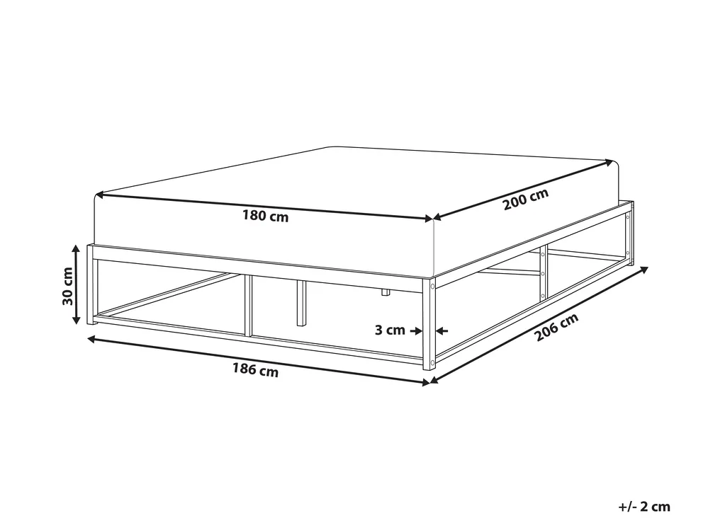 Bett mit Lattenrost Metall VIRY 180 x 200 cm Schwarz_902630