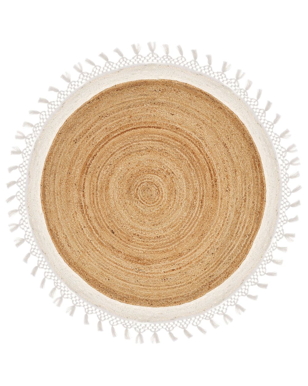 Rug MARTS White ø 140 cm Jute