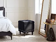 Storage Pouffe LORETTO Velvet Black_1186073