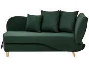 Right-Hand Chaise Longue MERI with Storage Faux Linen Green_937733