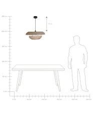 Hängeleuchte KIDEPO Papierschnur Braun_915561