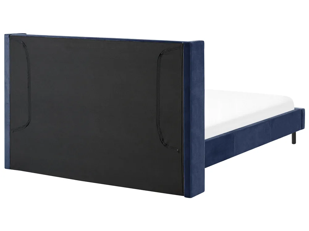 Bett mit Lattenrost Samtstoff VILLETTE 160 x 200 cm Marineblau_948283