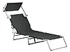 Sonnenliege FOLIGNO mit Relaxfunktion Metall Schwarz