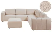 Modul Ecksofa 5-Sitzer KIVVIK mit Ottomane Bouclé Beige linksseitig_1045820