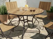 Gartentisch LASCARI 120 cm 120 cm Akazienholz Hellbraun_1101718