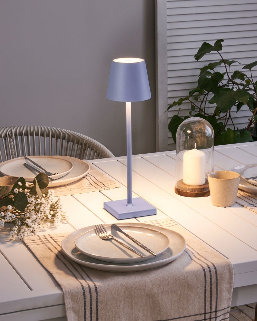Wireless LED Table Lamp BACEIRO Metal Light Violet