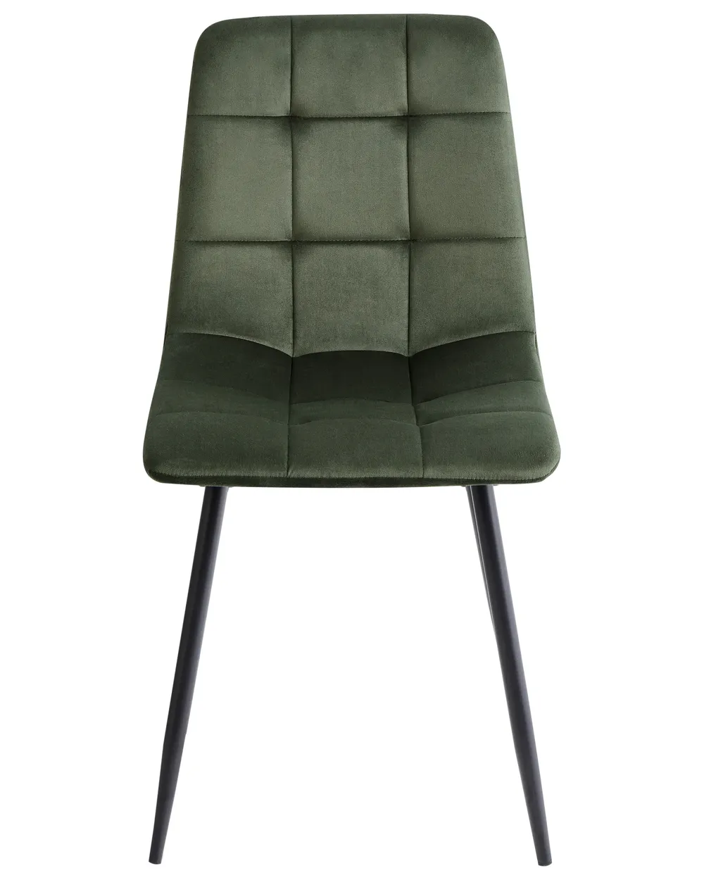Set of 4 Dining Chairs POWELL Velvet Olive Green_966730