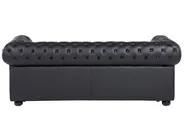 Living Room Set 4 Seater CHESTERFIELD Leather Black_769415