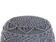 Pouffe Macramé KAYSERI Cotton Grey_801205