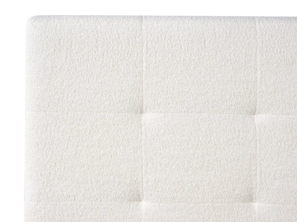 Bett mit Stauraum LORIENT Bouclé Cremeweiß 160 x 200 cm_1040180