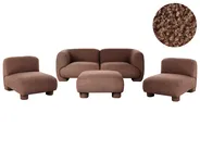 Modulsofa Set 4-Sitzer MJALBI Bouclé Braun_1075381