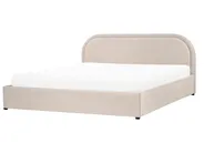 Ottoman Bed QUILLIEN Chenille Light Beige 180 x 200 cm (EU Super King)_989533