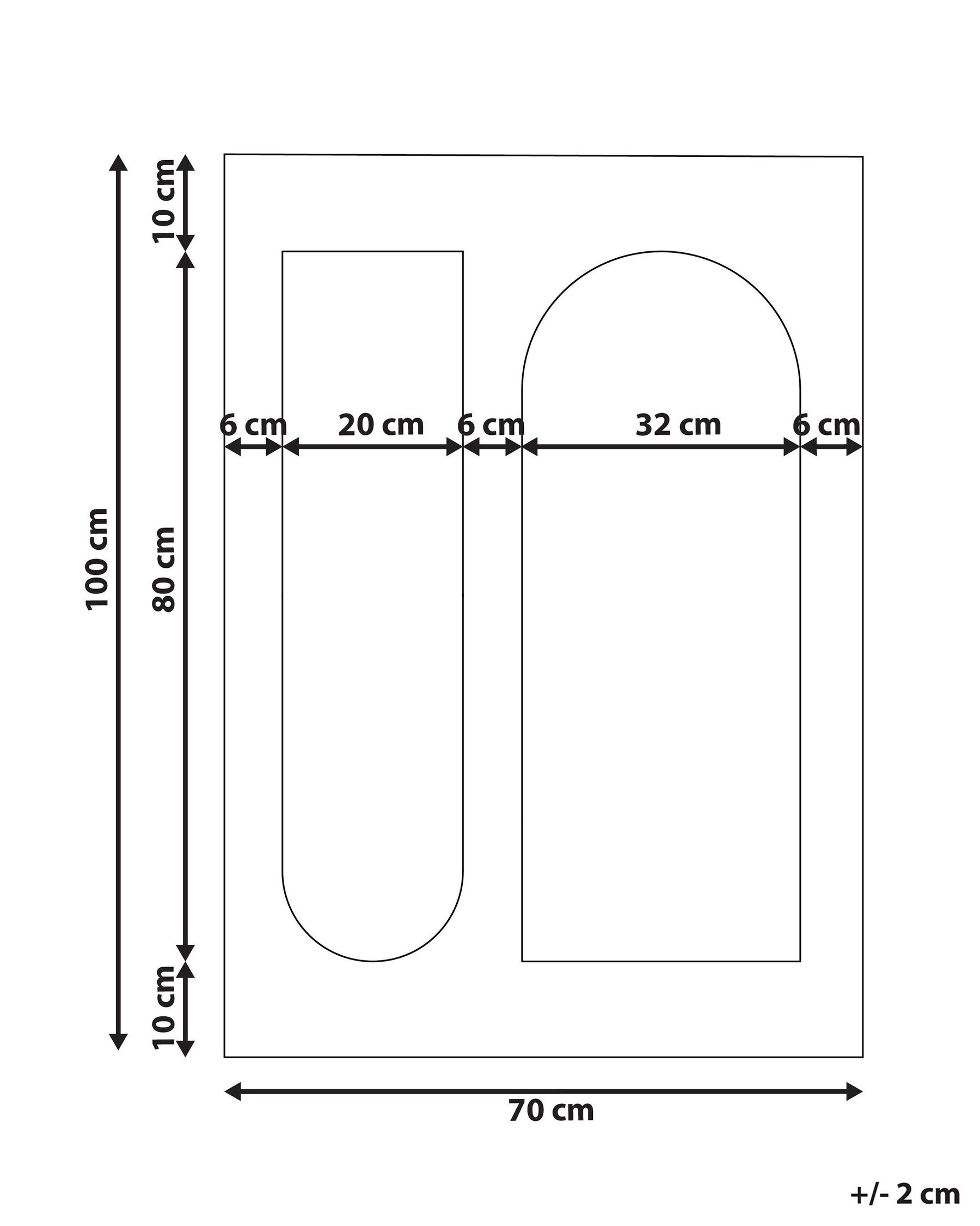 Wandspiegel MARCIGNY 70 cm 100 cm Bouclé Cremeweiß_914801