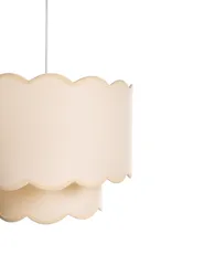 Hängeleuchte MECUMBURA Metall Weiß / Beige_1027252