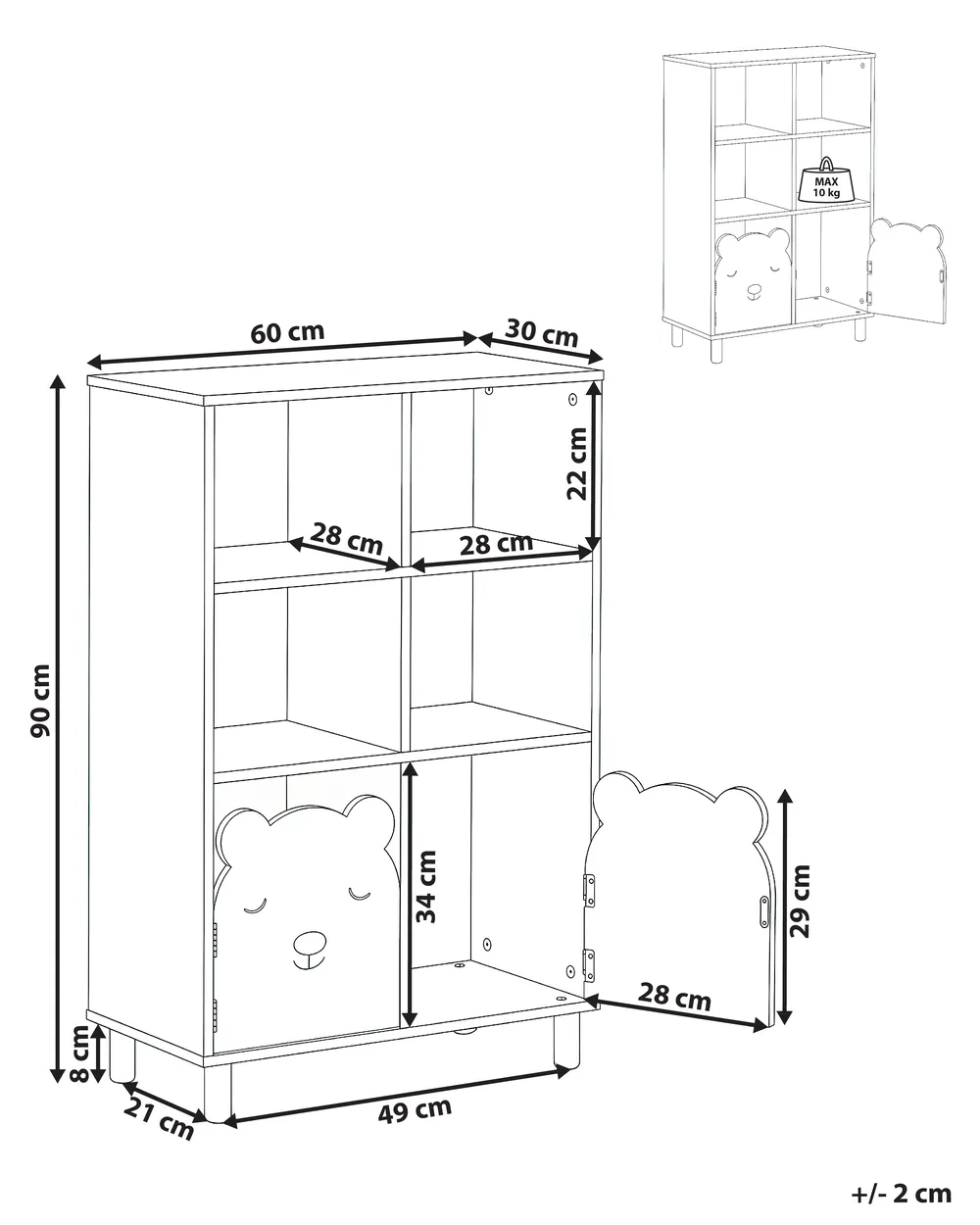 Bücherregal mit 3 Ebenen NOBBY 90 cm Hellgrün_1027840