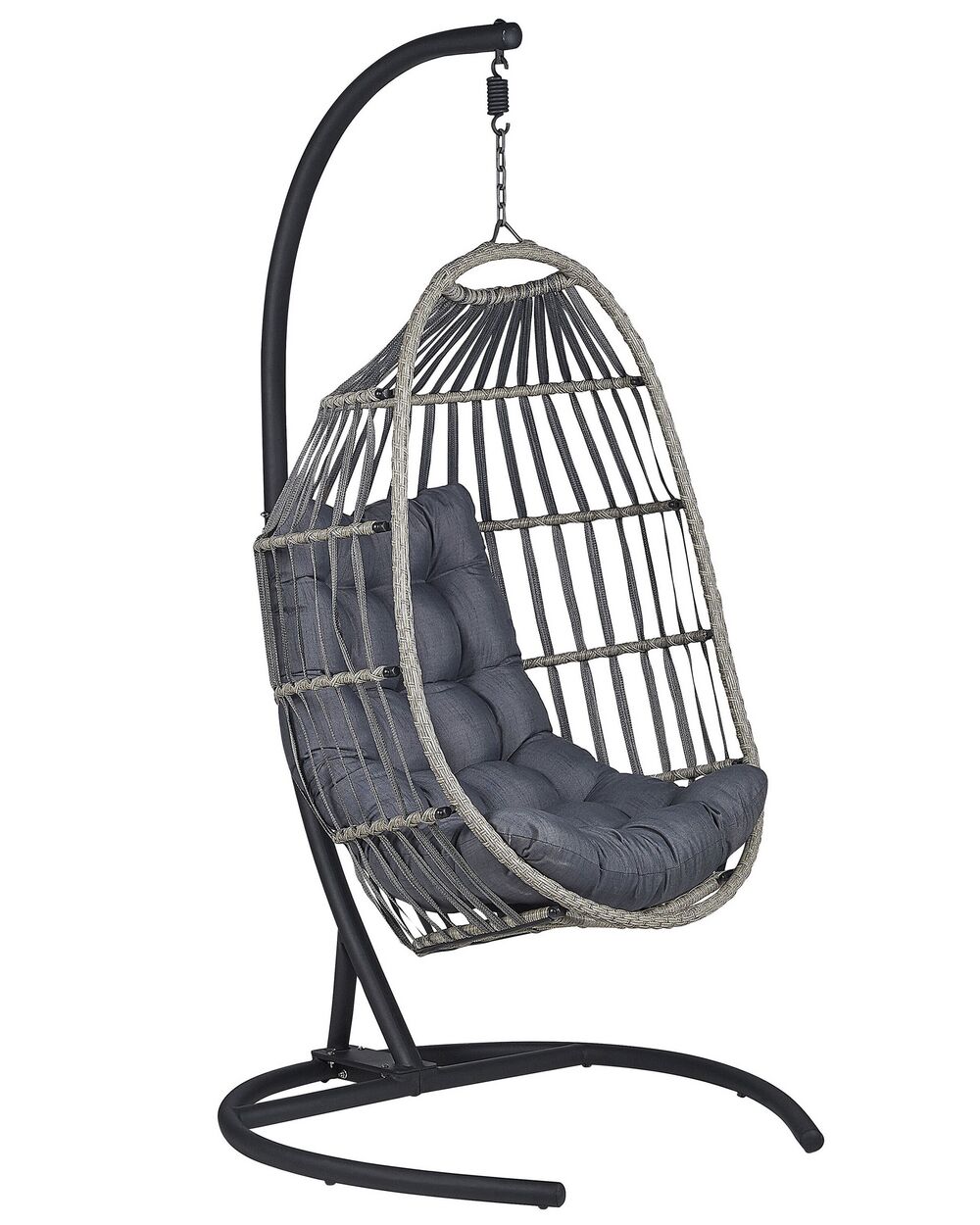 Hängesessel mit Gestell SESIA Polyrattan Dunkelgrau