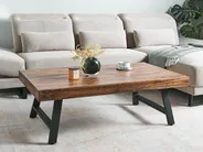 Coffee Table WARTON Pine Wood Dark Brown_961092