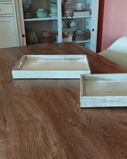 Set of 2 Serving Trays QUENA Mango Wood Light Brown_1022509