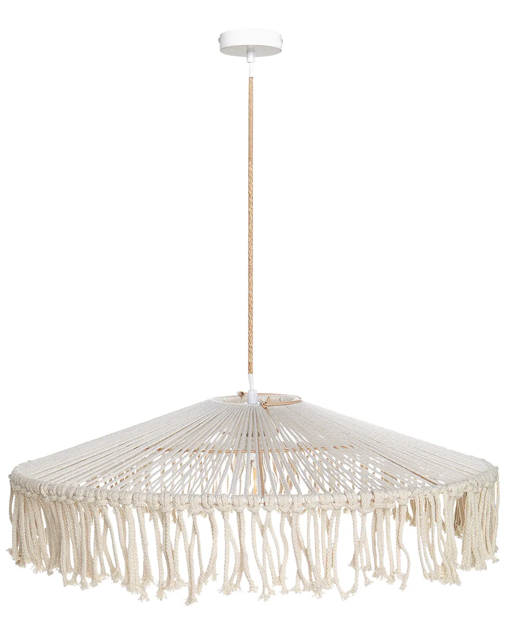 Hängeleuchte AKOBO Papierschnur Beige