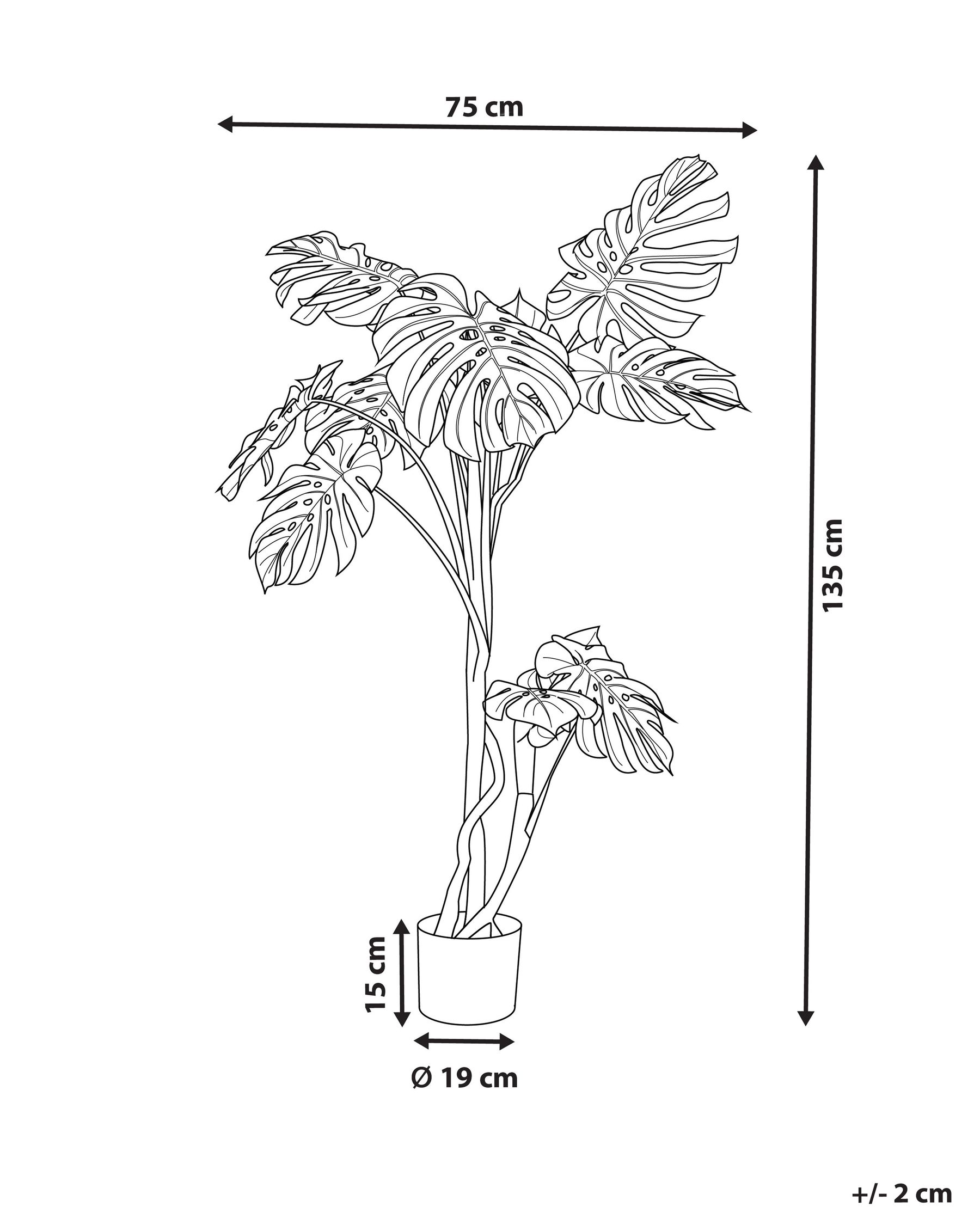 Kunstpflanze MONSTERA PLANT 135 cm Grün_917223