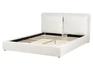 Bett mit Lattenrost Samtstoff BAJONNA 160 x 200 cm Cremeweiß_1009577