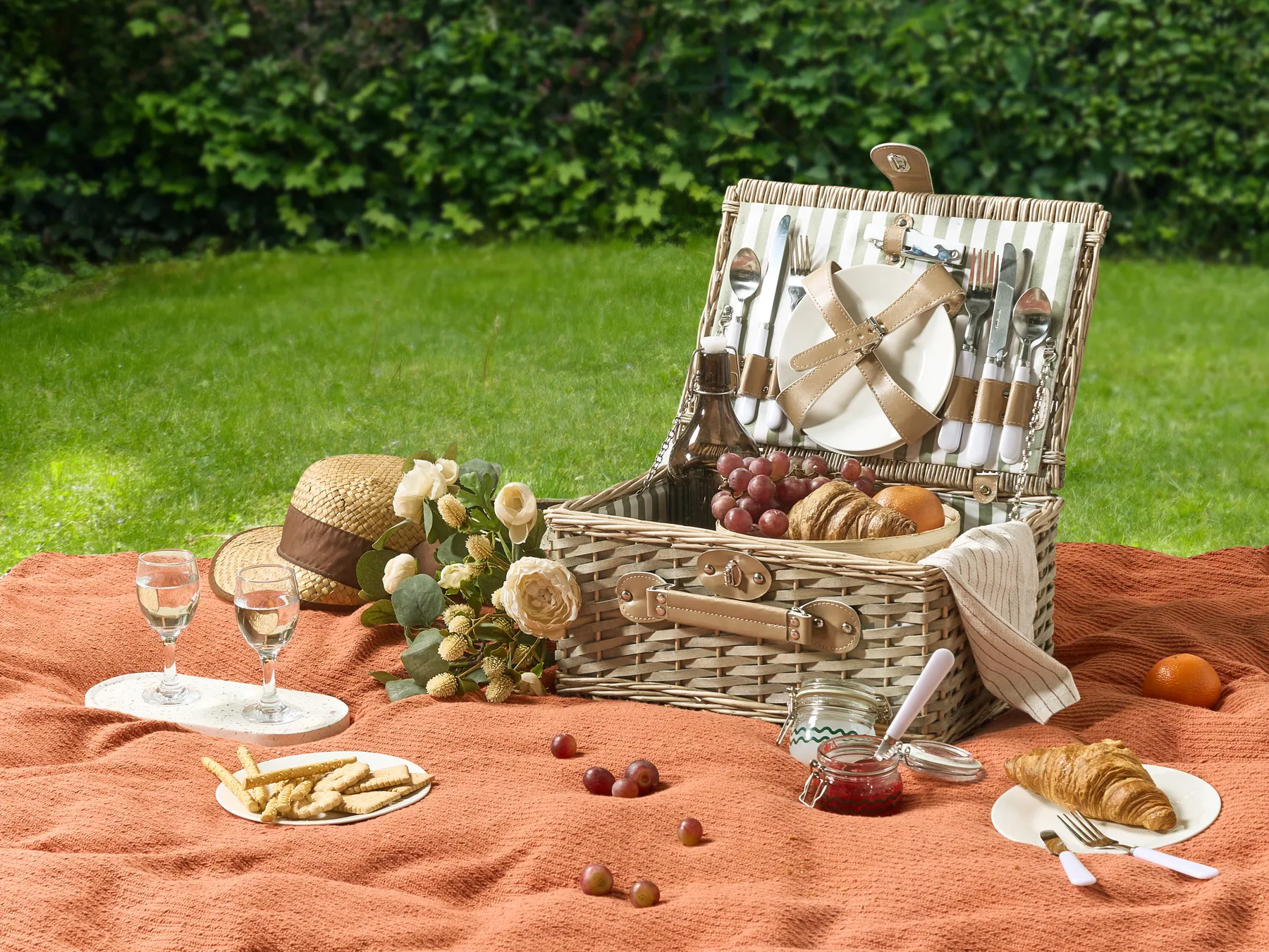 Picnic Basket CLEMENTINE Wicker Natural_964368