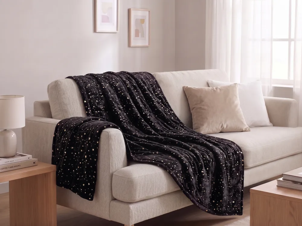 Kuscheldecke ALAZEYA 130 x 180 cm Schwarz
