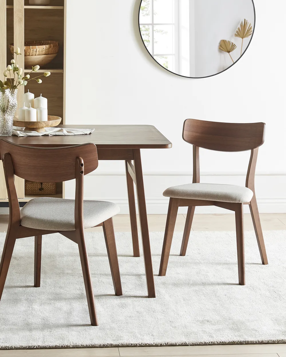 Esszimmerstuhl 2er Set HOLLY Holz Braun / Beige