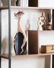 Dekovase LAGOS 40 cm Mangoholz Schwarz / Beige_1044237