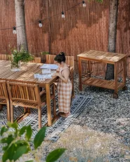 Gartenmöbel Set 6-Sitzer SASSARI II zertifiziertes Akazienholz Hellbraun_933101