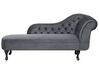 Rechtsseitige Chaiselongue NIMES Samtstoff Grau