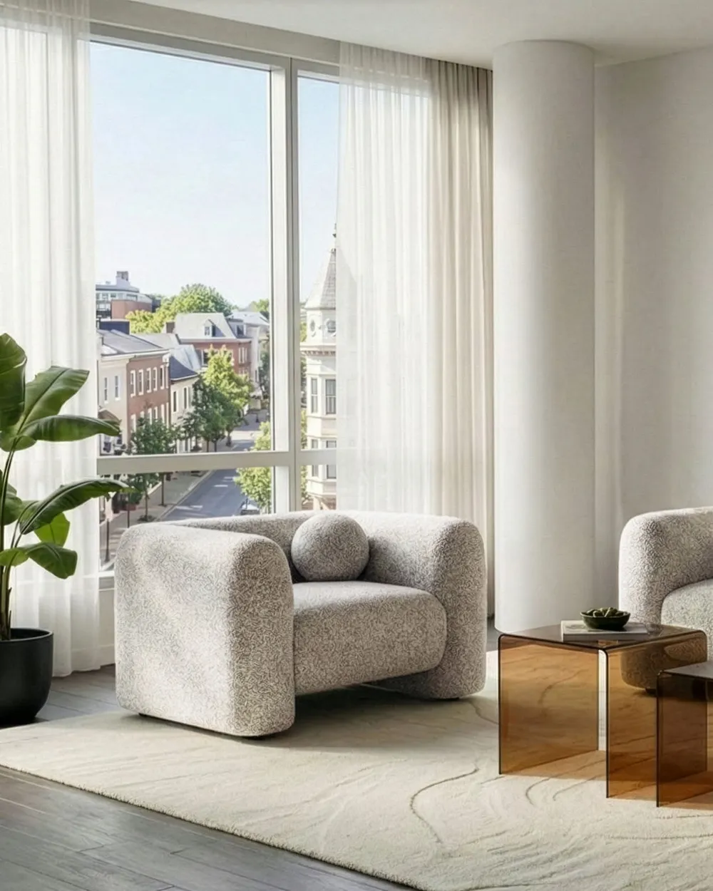 Living Room Set 4 Seater LEIREN Beige_1051350