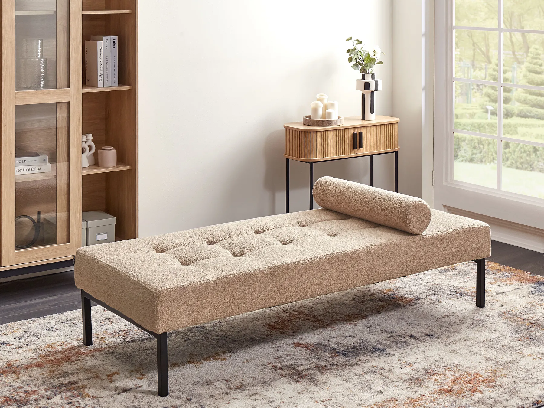 Chaiselongue CHINON Bouclé Beige_931677