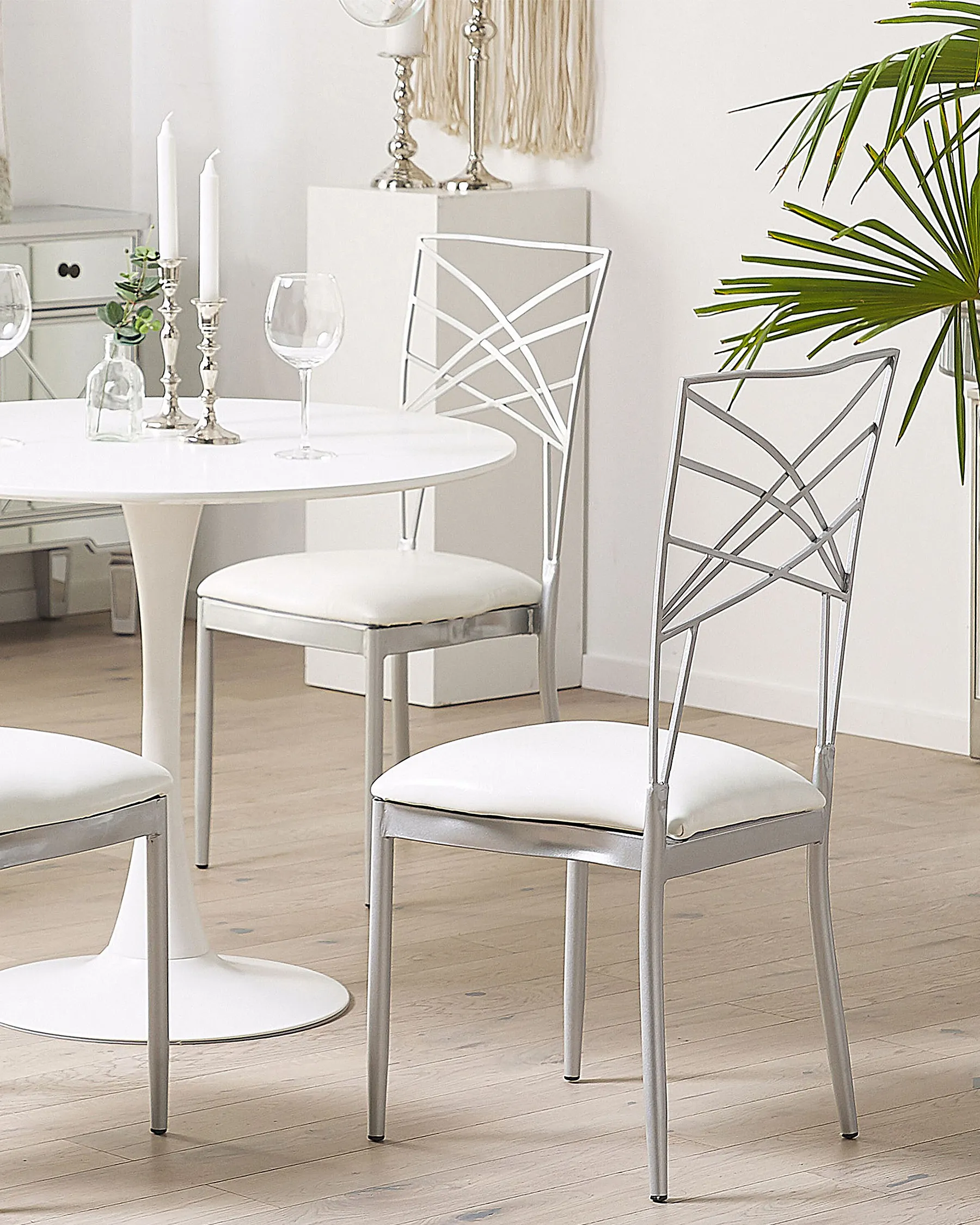 Set of 2 Dining Chairs GIRARD Metal Silver_782823