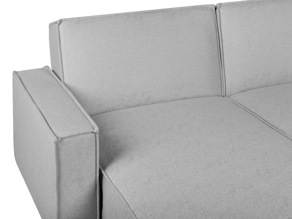 Corner Sofa Bed 3 Seater ROMEDAL Fabric Light Grey Right Hand_748916