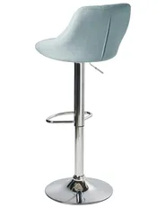 Set of 2 Bar Stools LUCCA Swivel Fabric Light Blue_1011525