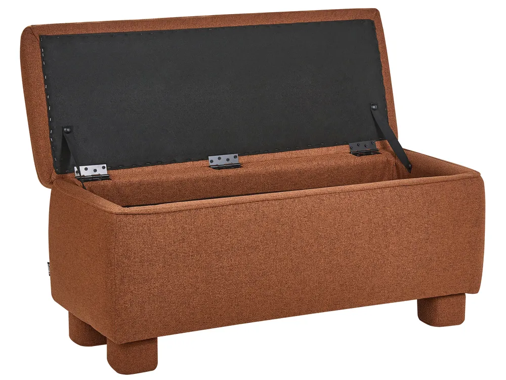 Upholstered Storage Bench ITHACA Fabric Golden Brown_1057956