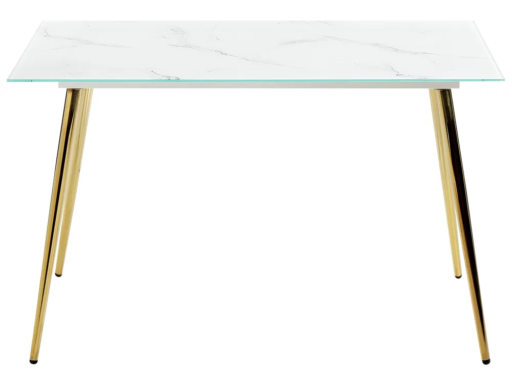 Dining Table MULGA Marble/ Gold 120 cm 70 cm Tempered Glass_850507