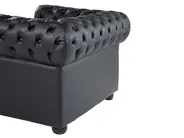 Living Room Set 4 Seater CHESTERFIELD Leather Black_769425