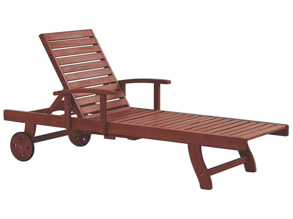 Sonnenliege TOSCANA mit Relaxfunktion Akazienholz Dunkelbraun