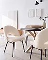 Esszimmerstuhl 2er Set ONAGA Bouclé Weiß