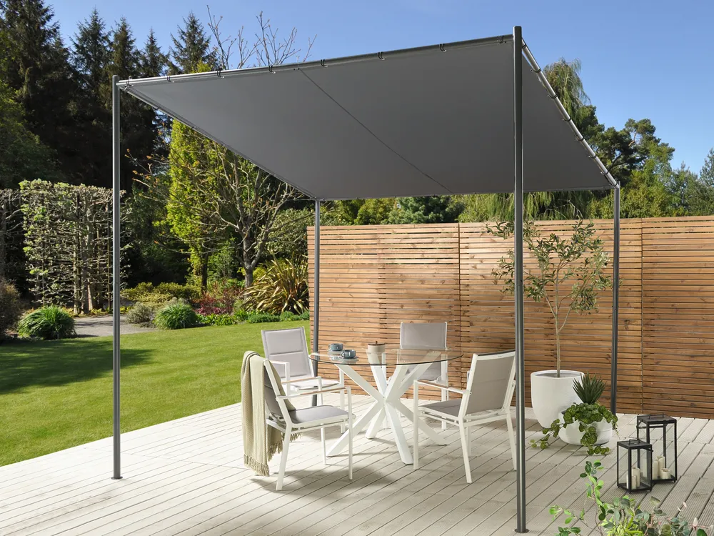 Pavillon VIMINO 282 cm 294 cm Metall Dunkelgrau