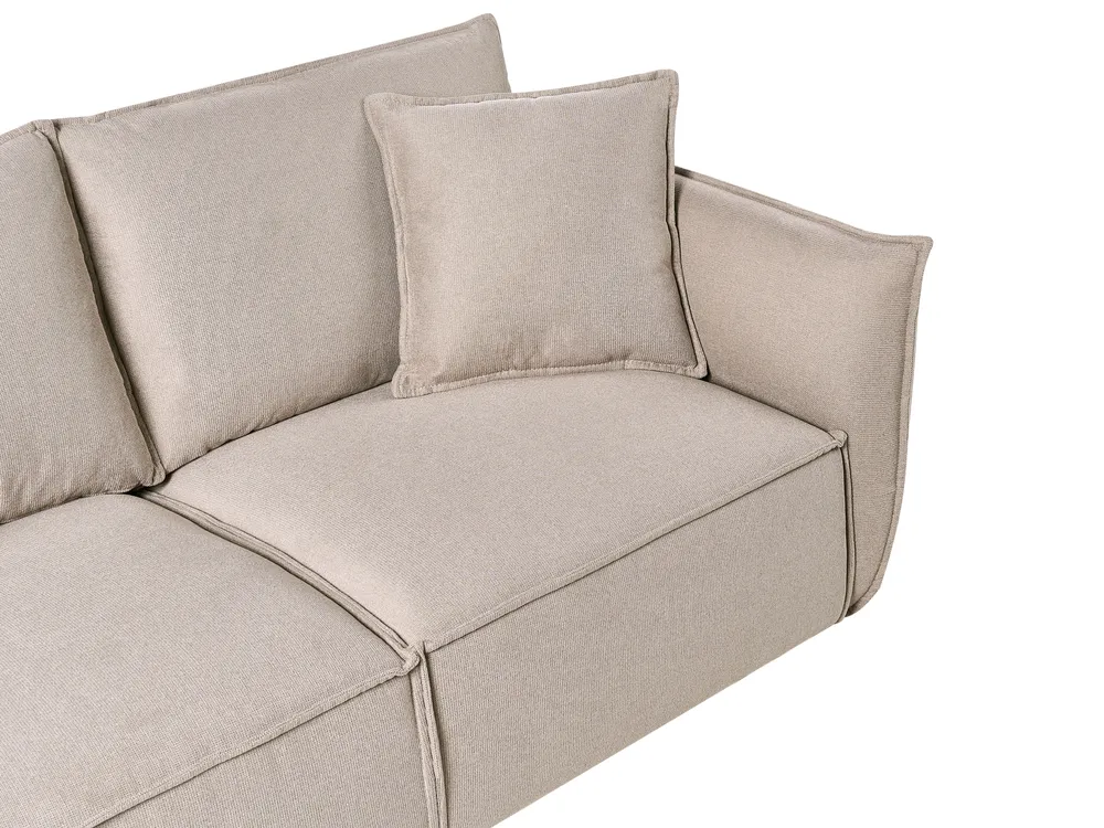 Living Room Set 5 Seater KUNES Fabric Taupe_1013396