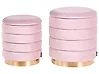 Pouf mit Stauraum 2er Set GARLAND Samtstoff Rosa