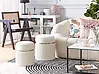 Lot de 2 poufs avec rangement CAMDENTON Velours Blanc cassé